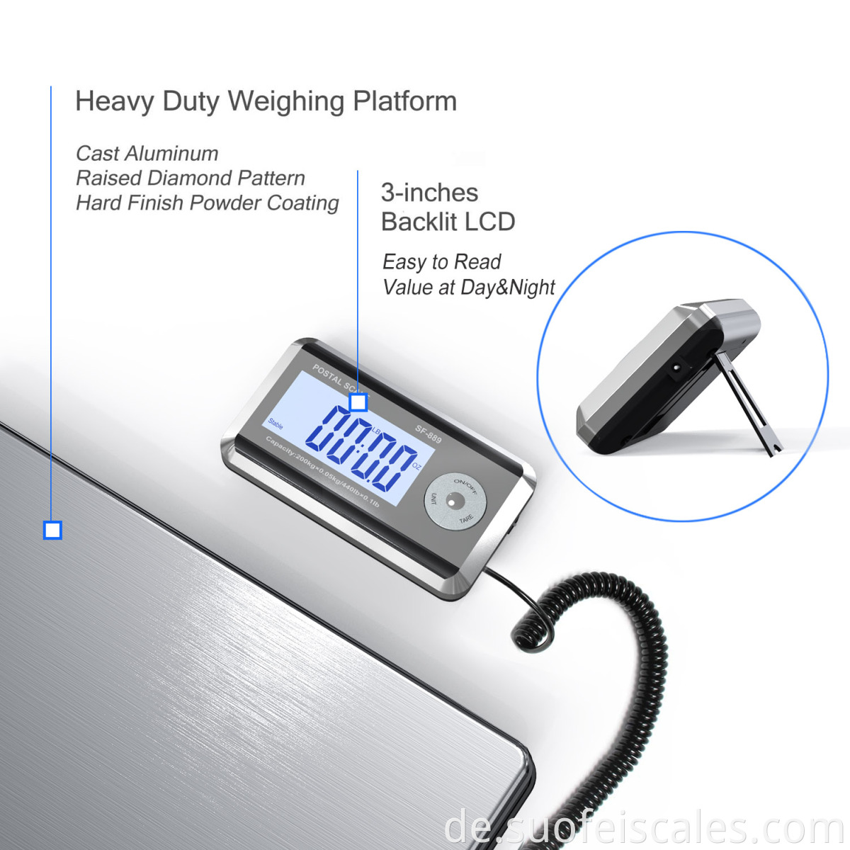 SF-889 200 kg tragbare Waage-Waage-Skala Digitalplattform-Postskala mit Batterie